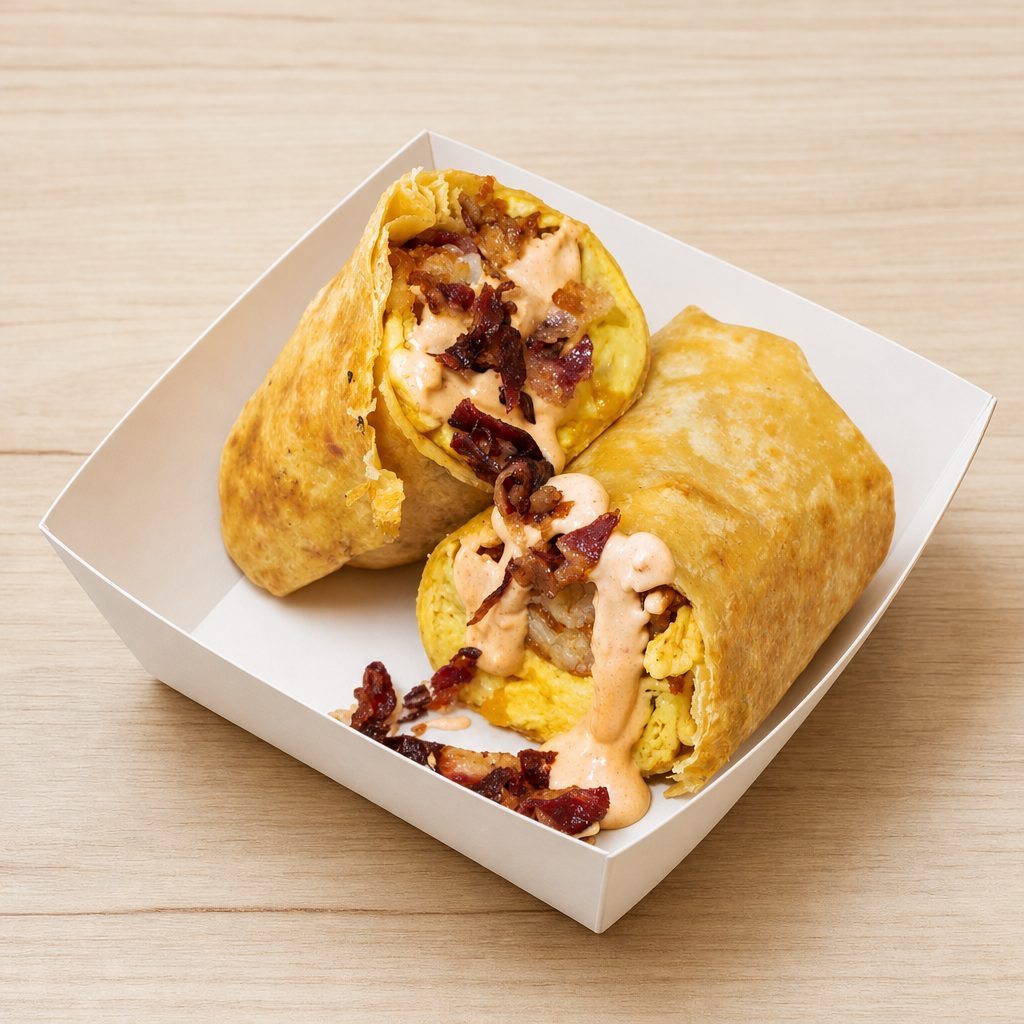 Cluckfast Burrito.