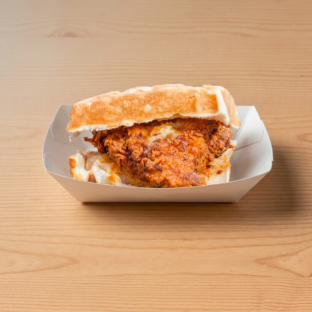 Chick-in-Waffle Sandwich.
