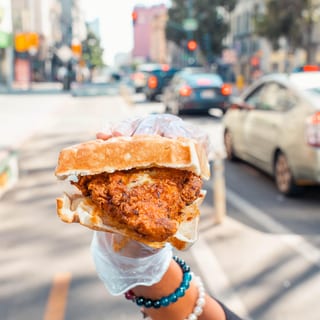 Chick-in-Waffle Sandwich